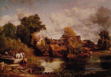 ブルック川の流れ Painting - ホワイトホースのロマンチックな風景 ジョン・コンスタブルの流れ